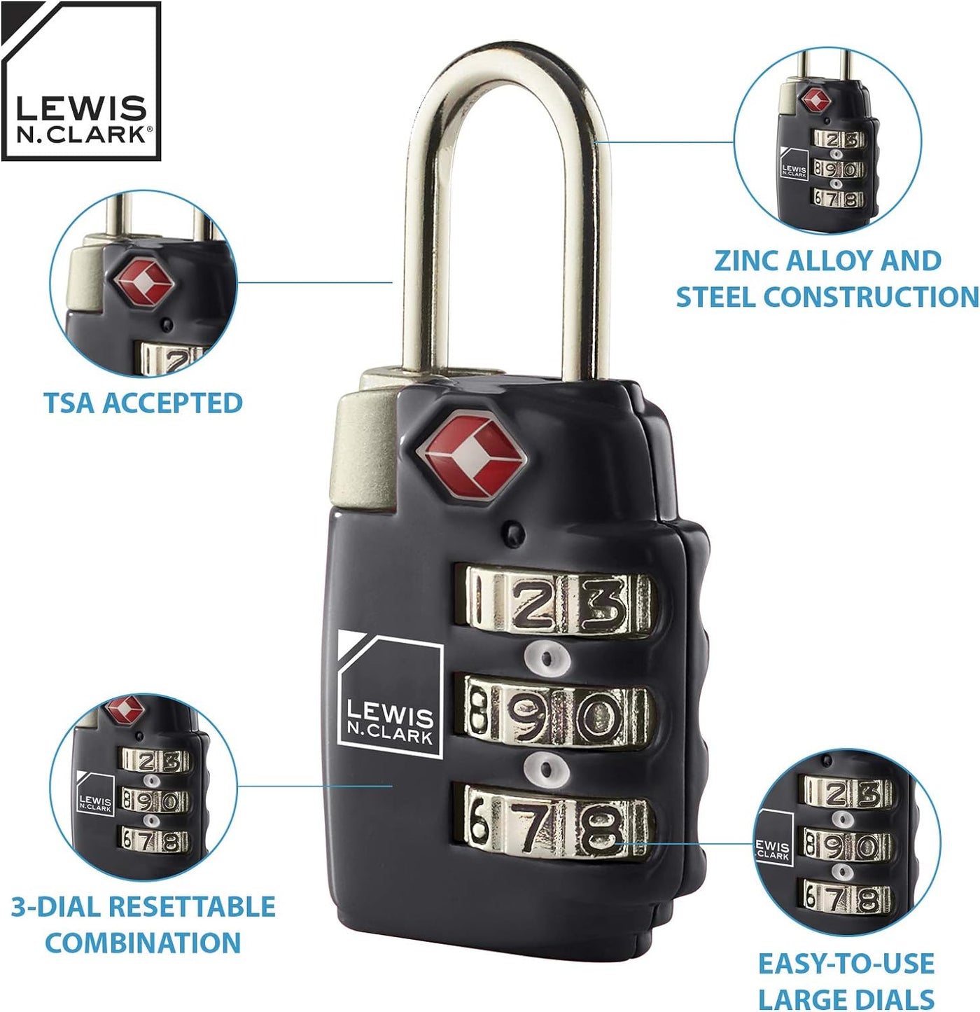 3-Pack Luggage Locks