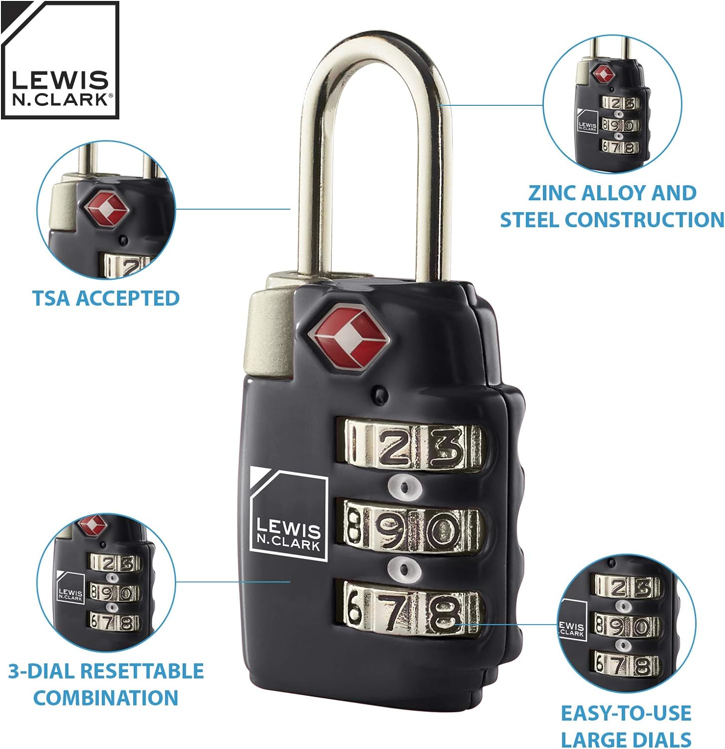 3-Pack Luggage Locks