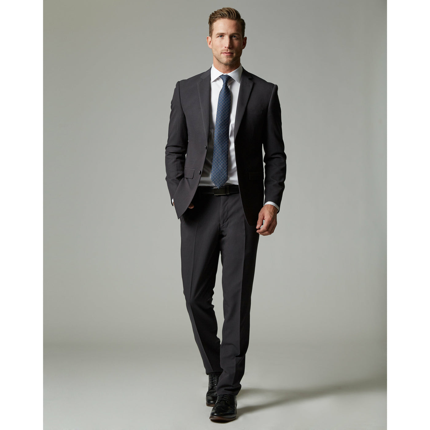 Charcoal Tempo Stretch Slim Fit 1-Pant Suit