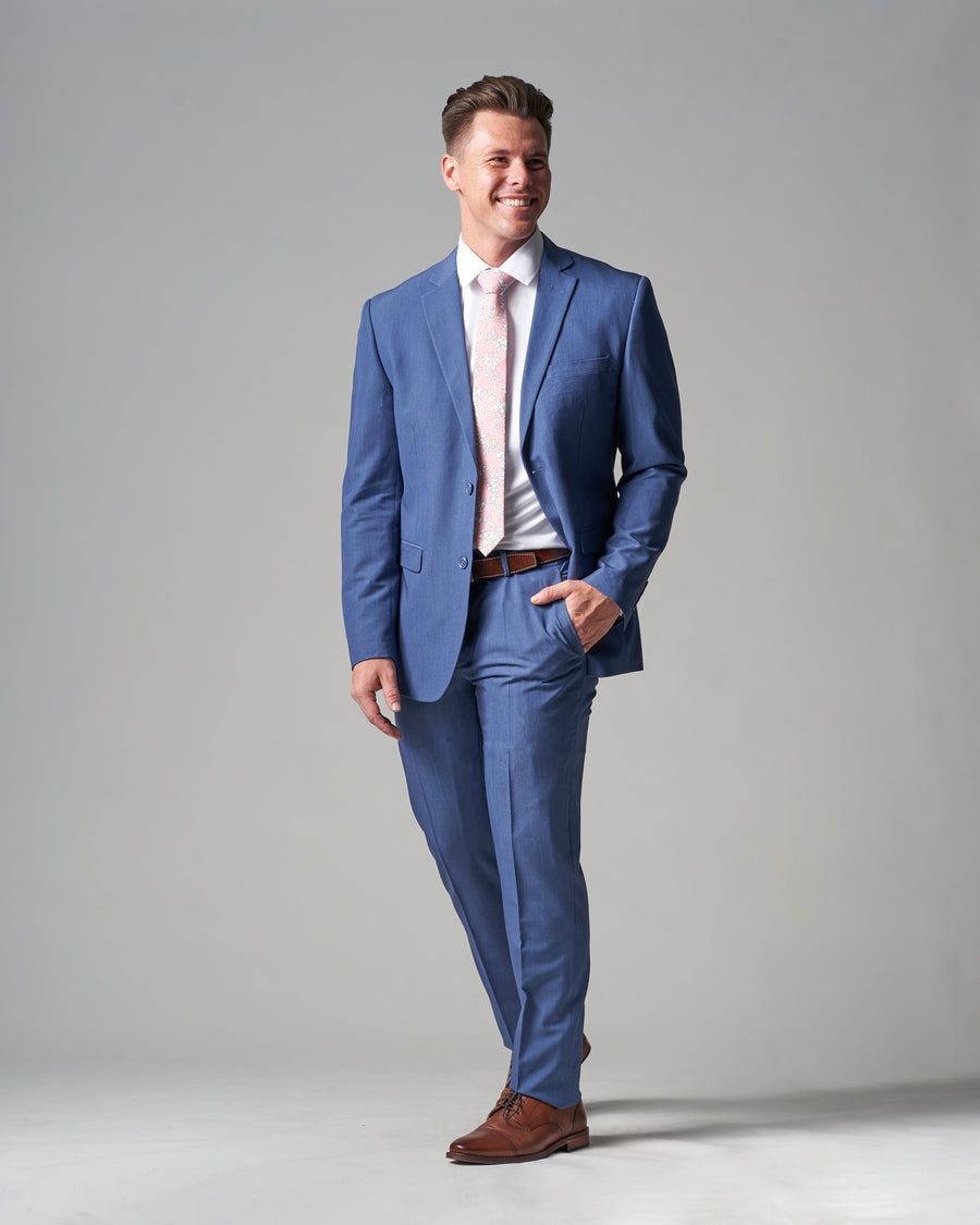 Powder Blue Tour Stretch Modern Fit 1-Pant Suit