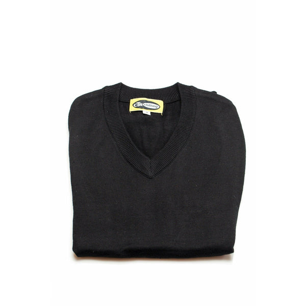 ★CPGN STUDIO_COMPAGNO★ Cheese Club V-neck Knit Black V-Neck Sweater · Holmes Clothing